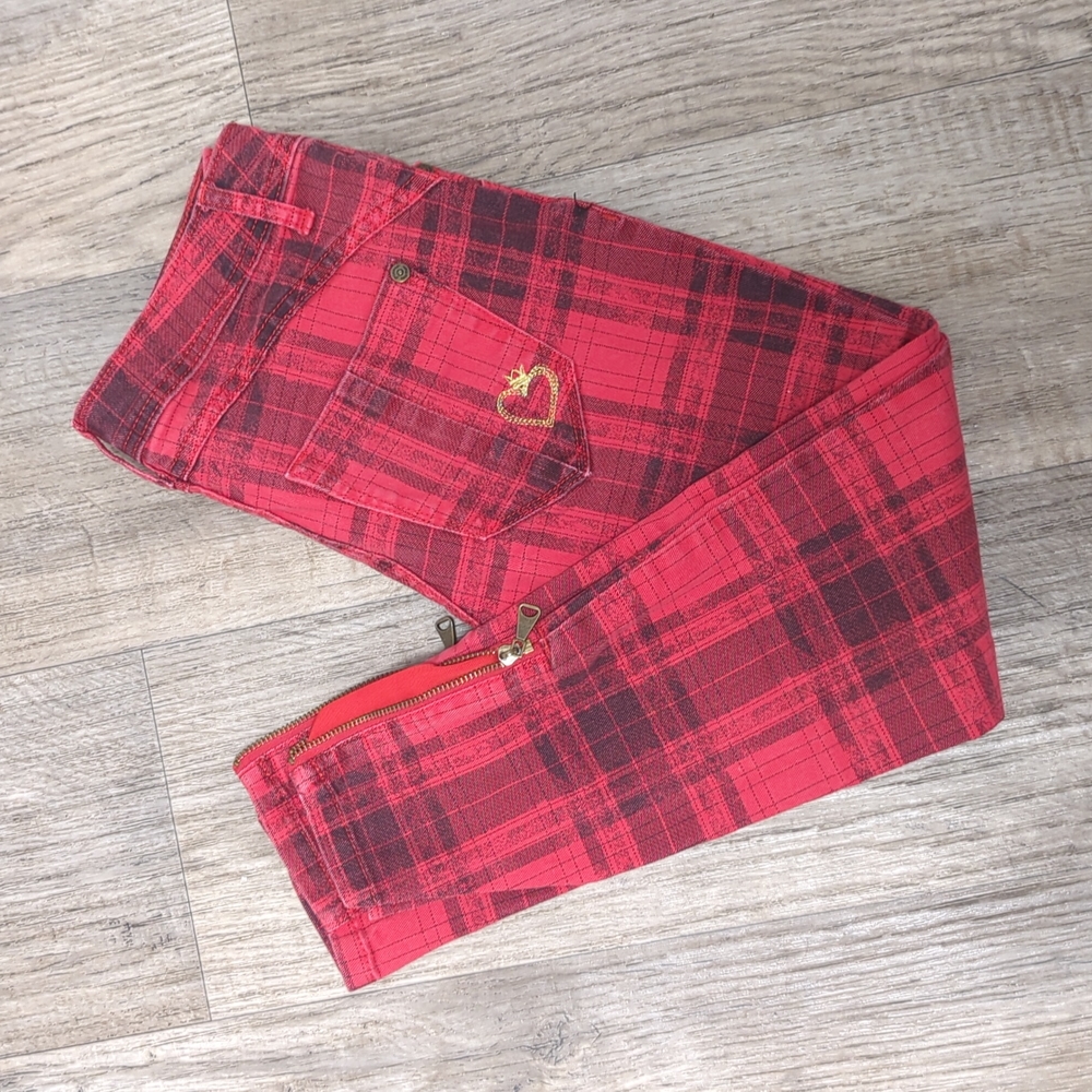 Plaid Ankle Pant w/ Zippers